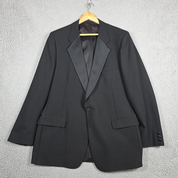 Givenchy Tuxedo Mens Size 44R Black 1 Button Formal Regular Fit Wedding Black - Picture 1 of 15
